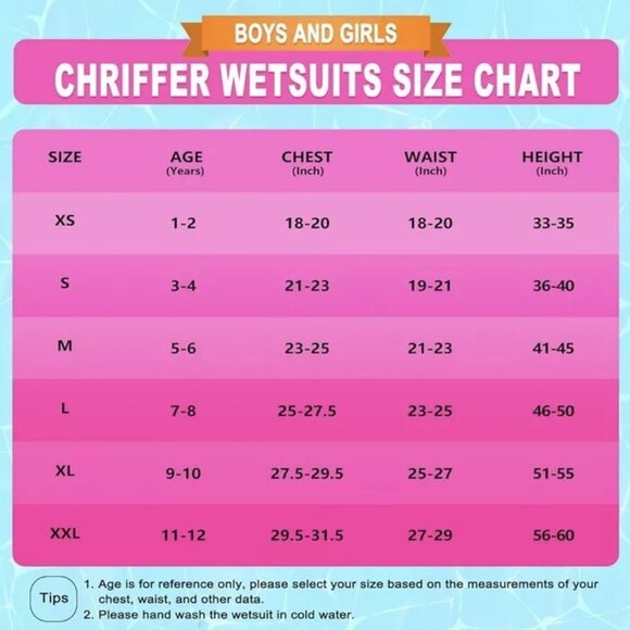 Chriffer Kid Wetsuit Shorty 2mm Neoprene Thermal Pink Black Swimwear - Picture 3 of 14